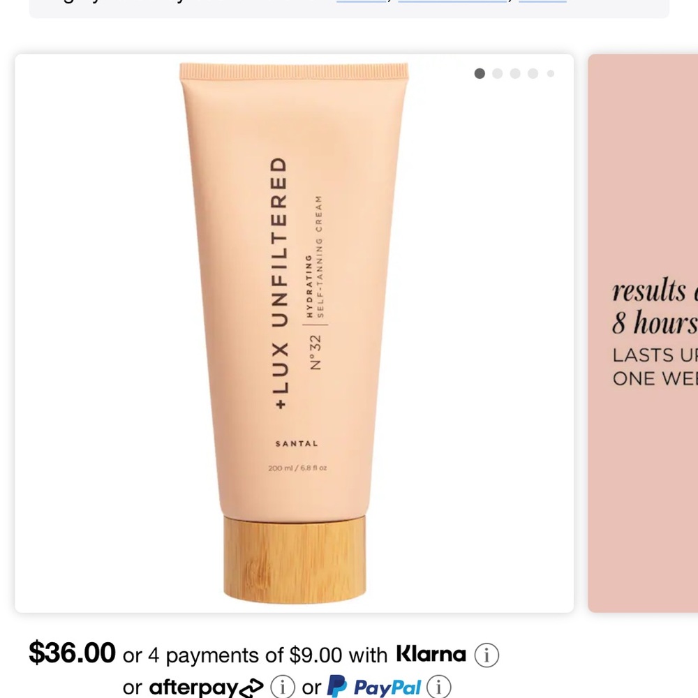 +Lux Unfiltered New IN Box No 32 Gradual self Tanner in Santal